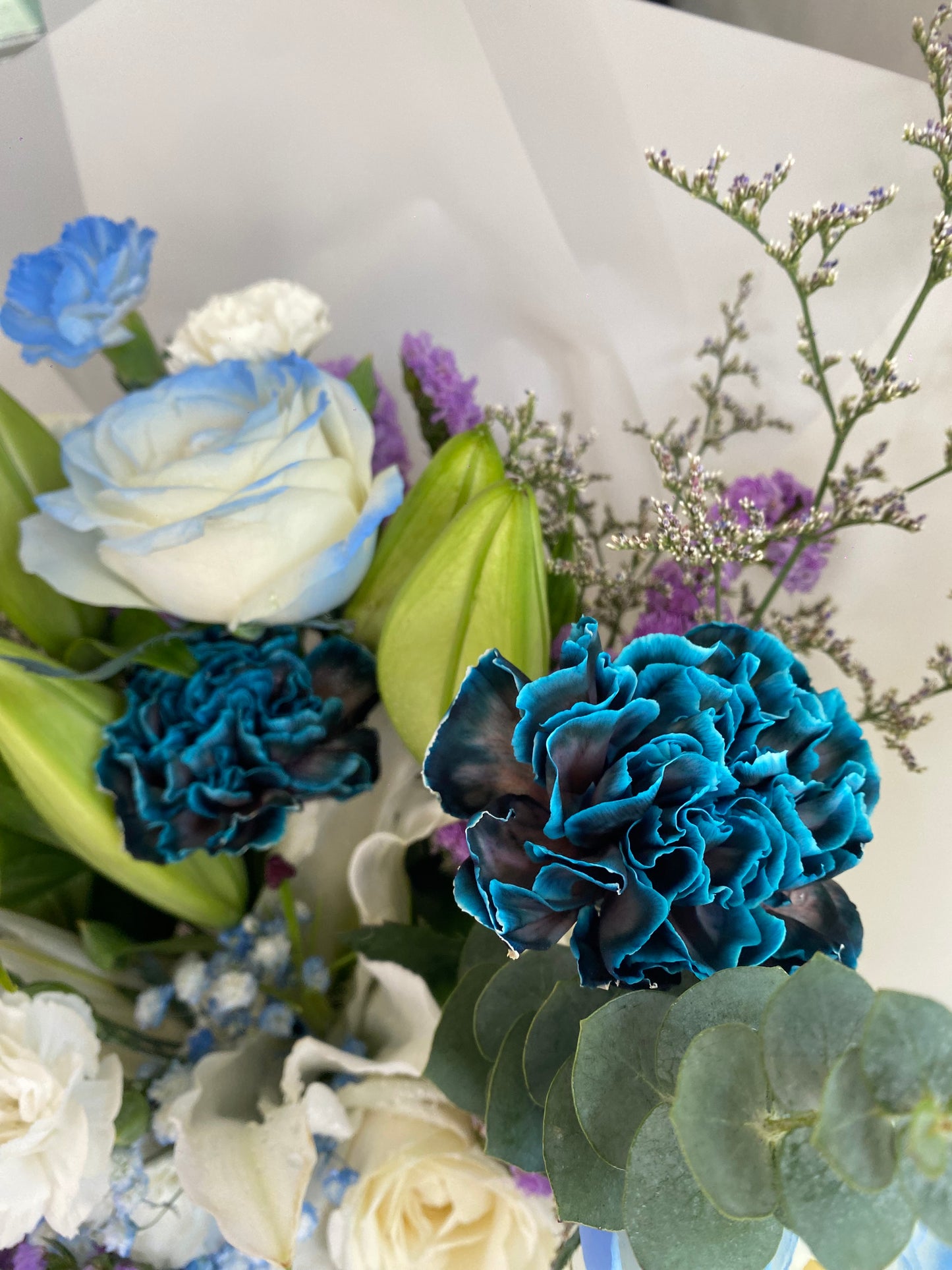 Carnation Painted Navy Holland Bouquet
