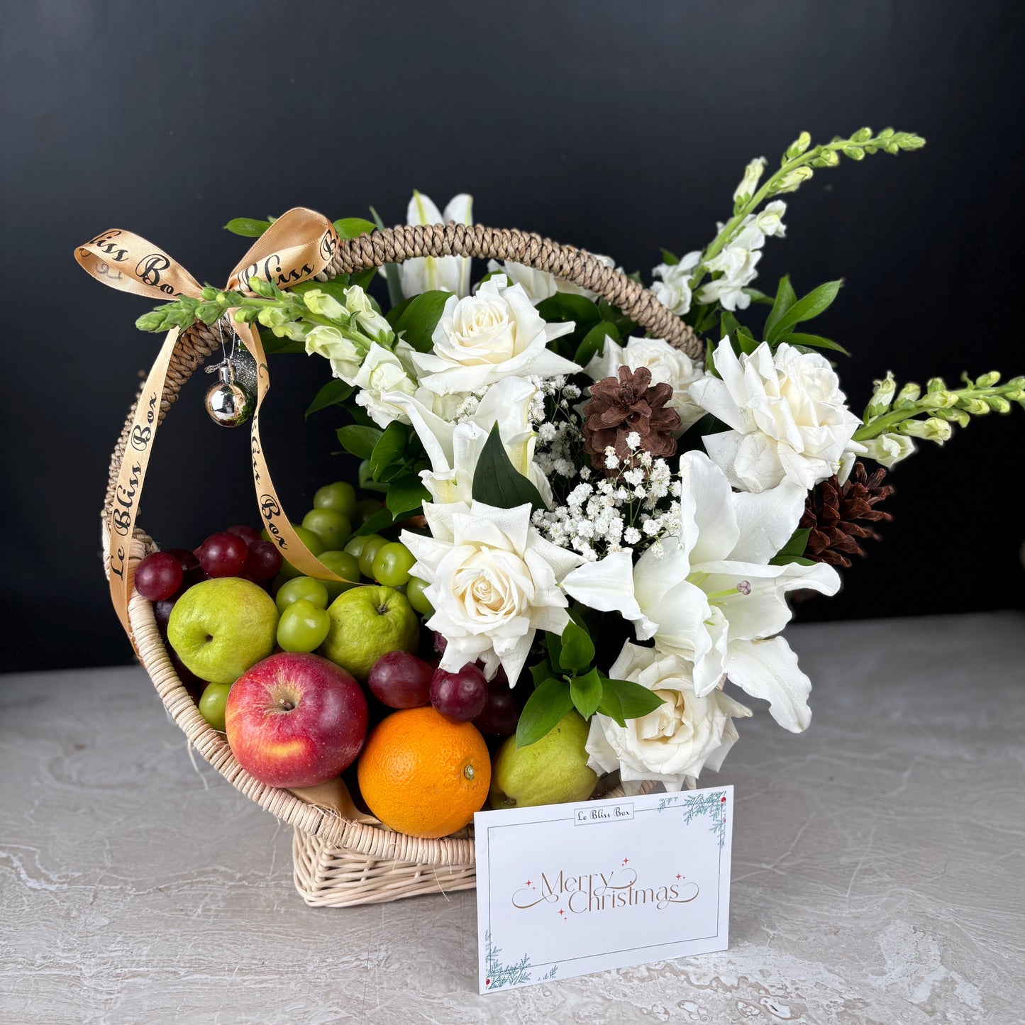 Winter Sonata Fruit Flower Rattan Basket