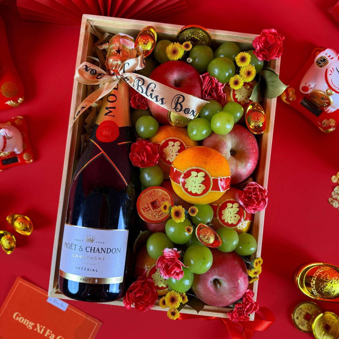 Lunar New Year Moet Fruit Wooden Box