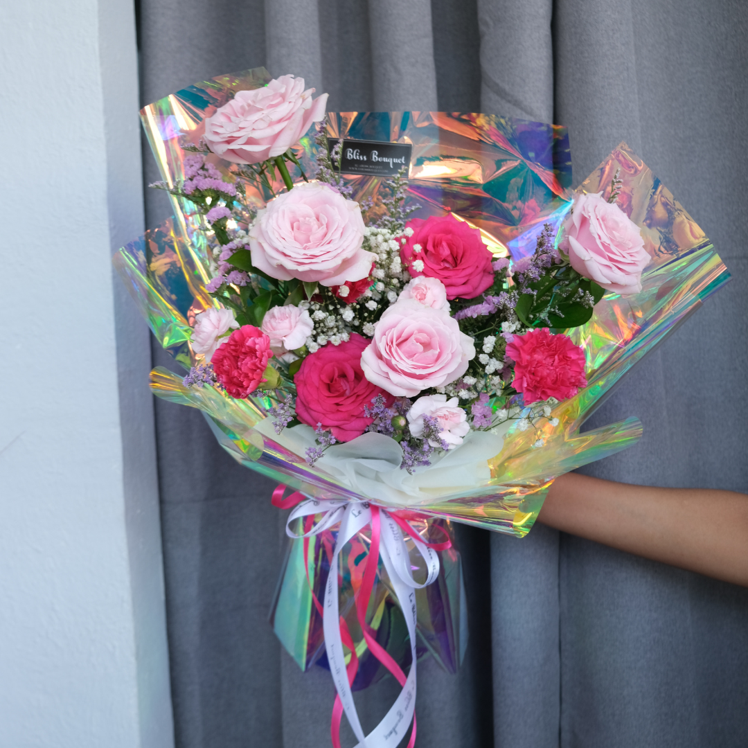 pink Fanta pink rose bouquet by le bliss bouquet  florist jakarta