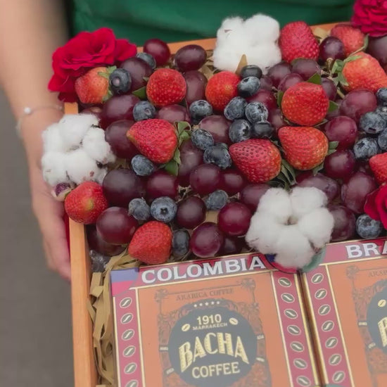 pacha coffee hamper with grapes and berries by le bliss box. jabodetabek area delivery indonesia