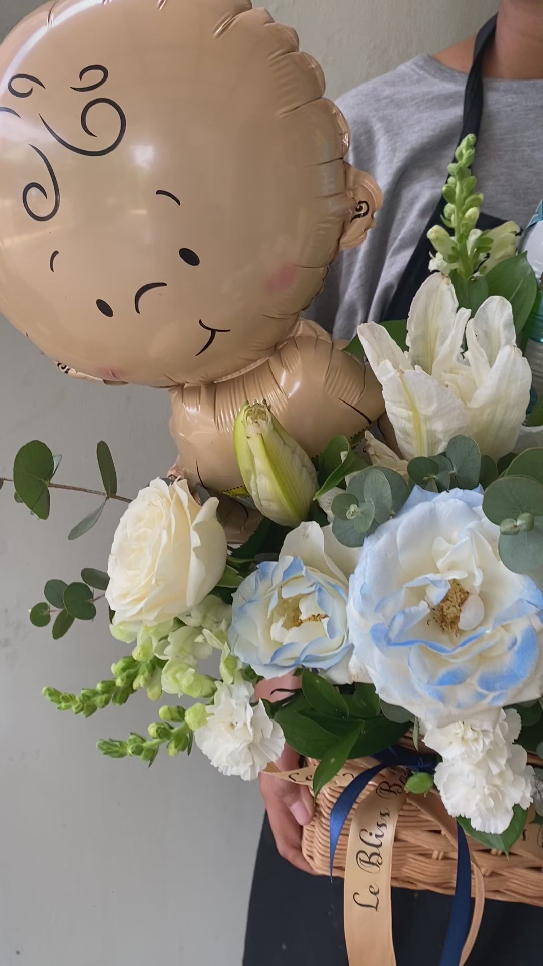 le bliss bouquet newborn baby boy gift with loluna bath set